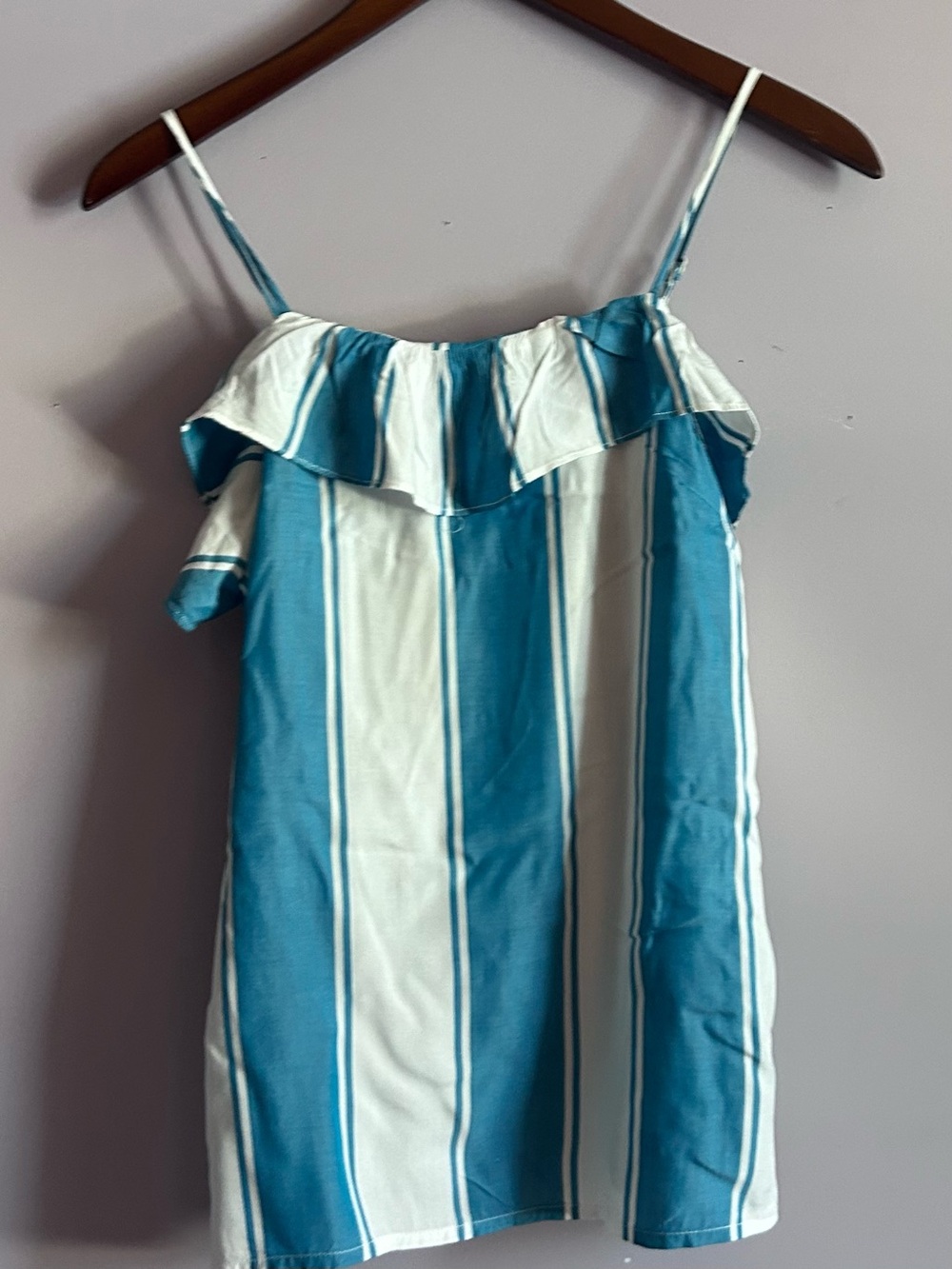 Old Navy Sleeveless Striped Ruffle Trim Spaghetti Straps Cami Top Size XS